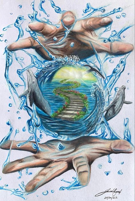 Realistic Surrealism Drawing, Better World Art, Truth And Fiction Art, Conceal And Reveal Art, Surrealism Colored Pencil, Out Of The Ordinary Art, Meaning Full Art, Protect Environment Art, Hidden Meaning Art