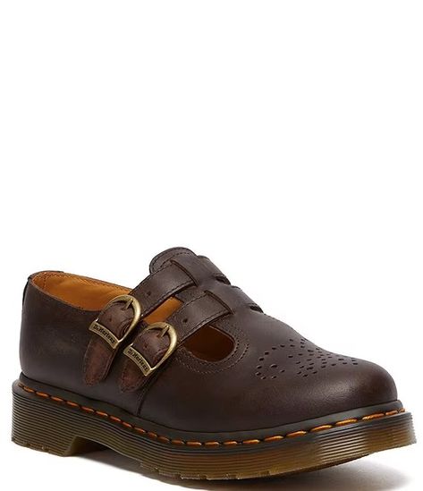 Dr. Martens Women's 8065 Mary Jane Crazy Horse Leather Shoes | Dillard's Brown Doc Martens, Doc Martens Mary Janes, Dr Martens Mary Janes, Thrift Fits, Gardening Shoes, Doc Martens Women, Brown Mary Janes, Womens Dress Shoes, Doc Martin