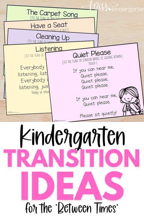 Are you looking for classroom management ideas to keep your students engaged during transition times? Be sure to check out this blog post that is full of kindergarten transition ideas for those between times during the school day. Activity transitions don't have to be hectic! Classroom Management Strategies Kindergarten, Transition Chants For Kindergarten, Transition Time In Classroom, Transition Preschool Ideas, Classroom Transition Ideas Management, Kindergarten Transition Activities, Songs For Classroom Management, Classroom Transition Songs, Transition Ideas For Classroom