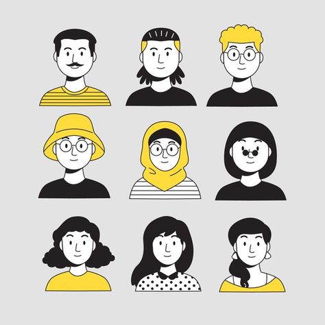 Illustration design with people avatars | Free Vector