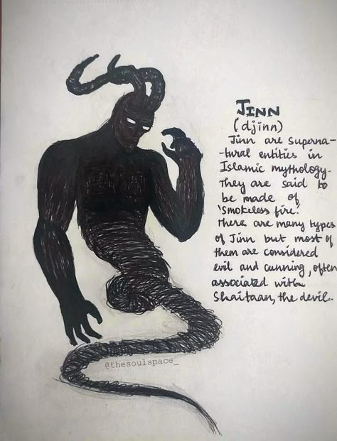 Ghouls Mythology, Types Of Supernatural Beings, Ghoul Mythology, Different Types Of Demons, Jinns In Islam, Djinn Supernatural, Djinn Mythology, Islamic Mythology, Arabian Mythology