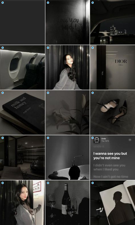 Bw Instagram Feed, Black White Instagram Feed, Dark Moody Instagram Feed, Dark Feeds Aesthetic Instagram, Aesthetic Instagram Feed Ideas Dark, Black And White Ig Feed, Dark Moodboard Aesthetic, Dark Feeds Aesthetic, Elegant Instagram Feed