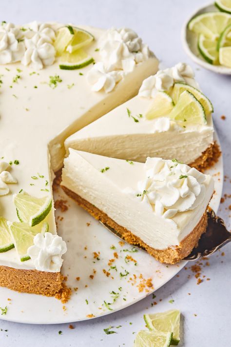 No Bake Key Lime Cheesecake | Olive & Mango Key Lime No Bake Cheesecake, Cheesecake With Condensed Milk, No Bake Key Lime Cheesecake, Key Lime No Bake, Key Lime Cheesecake Recipe, Key Lime Pie Cheesecake, No Bake Key Lime, Key Lime Recipes, Key Lime Desserts