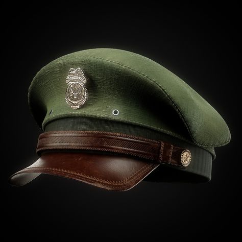 ArtStation - Adobe Substance Painter Master Course Project: Military Hat, Anastasiia Ostapenko Hat Reference, Male Dress, New Knowledge, Substance Painter, Military Hat, Men Dress, Hats For Men, Gentleman, Painter