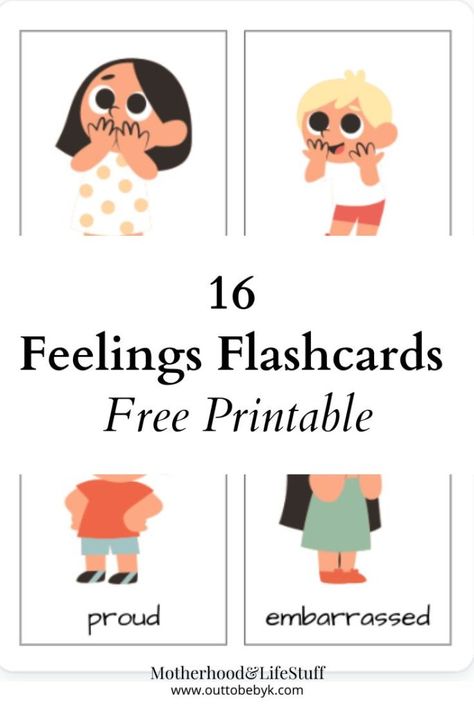 16 FREE Feelings Flashcards For Toddlers Printable - Womanhood And LifeStuff Emotions Flash Cards Free Printable, Feeling Flashcards, Feelings Flashcards, Teaching Feeling, Flashcards For Toddlers, Emotions Cards, Printable Flash Cards, Toddler Fun, Work Ideas