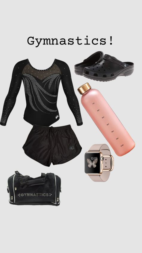 Gymnastics idea! 🤸‍♀️ Gymnastics Aesthetic Outfit, Gymnastics Outfits Aesthetic, What To Pack In Your Gymnastics Bag, Gymnastics Outfits For Practice, Gymnastics Bag Essentials, Gymnastic Outfits, Gymnastics Supplies, Gymnastics Things, What’s In My Gymnastics Bag