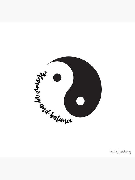 "Yin Yang symbol with Harmony and Balance typography " Coasters (Set of 4) by kallyfactory | Redbubble Yin Yang Logo Design, Ying Yang Logo, Balance Typography, Ying Yang Sign, Yin Yang Meaning, Owl Feather Tattoos, Let It Be Tattoo, Balance Symbol, Yin Yang Logo