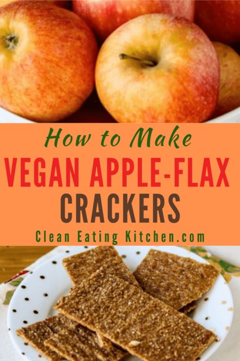 These healthy Apple-Flax Crackers are made raw and vegan using the dehydrator. They're a sweet and healthy treat with tons of healthy fiber and nutrition! #vegan #glutenfree #dehydrated Flax Crackers, Healthy Fiber, Healthy Treat, Breakfast Healthy, Healthy Apple, Dehydrated Food, Dehydrator Recipes, Vegan Snacks, Healthy Treats