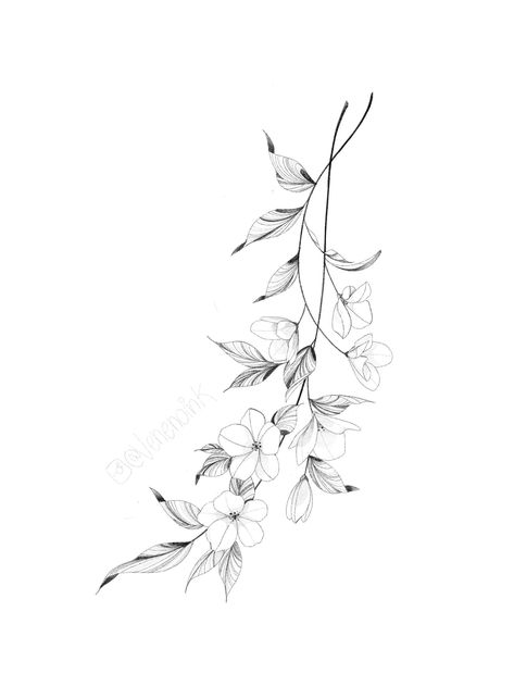 Foliage Wrist Tattoo, Jasmin Tattoo Flower, Jasmine Tattoo, Flower Vine Tattoos, Flower Tattoo On Ribs, Floral Tattoo Shoulder, Floral Thigh Tattoos, Horoscope Tattoos, Mommy Tattoos