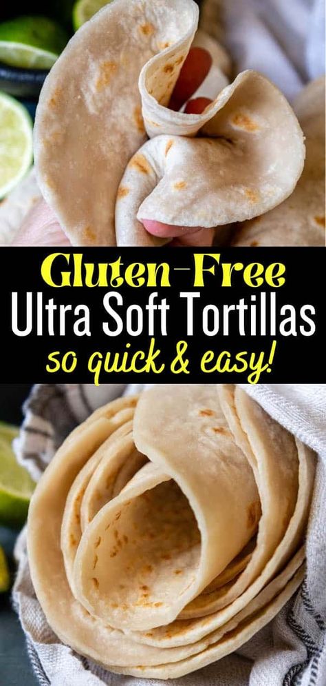 Gluten Free Tortillas Recipe, Gluten Free Flour Tortillas, Soft Tortillas, Meaningful Eats, Gluten Free Wraps, Gluten Free Tortillas, Cookies Gluten Free, Gluten Free Recipes Bread, Tortilla Recipe