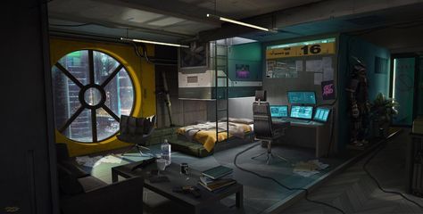 Cyberpunk art dump - Album on Imgur Cyberpunk Room Interiors, Cyberpunk Interior, Sci Fi Room, Cyberpunk Room, Art Cyberpunk, Spaceship Interior, Sci Fi Environment, Cyberpunk Girl, New Retro Wave