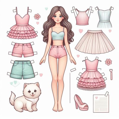 Image Creator Paper Doll Illustration, Princess Paper Dolls, Disney Cuties, Credit Card Design, Clay Crafts For Kids, Bond Paper Design, Barbie Paper Dolls, Bongkar Pasang, Paper Dolls Clothing