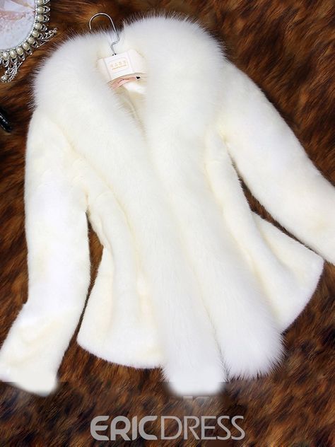 White Faux Fur Coat, White Fur Coat, Womens Faux Fur Coat, Coat Women Fashion, Mink Fur Coat, Office Fashion Women, Fur Coats Women, White Fur, White Faux Fur