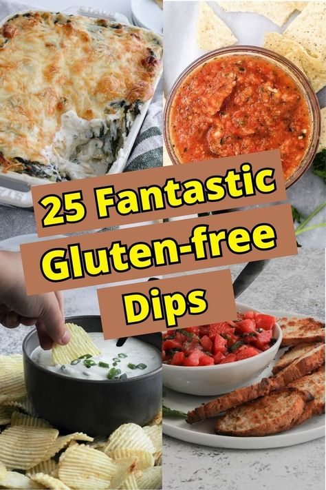 Gluten free dips recipe collection No Cheese Dip Recipes, Gluten Free Hot Dips, Gluten And Dairy Free Dip Recipes, Quick And Easy Gluten Free Appetizers, Gluten Free Vegetable Dip, Gluten Free Chip Dip, Vegan Gluten Free Dips, Gluten Free Dairy Free Dip Recipes, Gluten Free Crockpot Dips