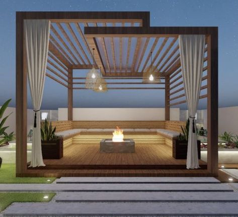 Pergola Modern, Rooftop Patio Design, Roof Garden Design, Terrace Garden Design, Terrace Decor, Rooftop Terrace Design, Rooftop Design, Modern Pergola, Pergola Design