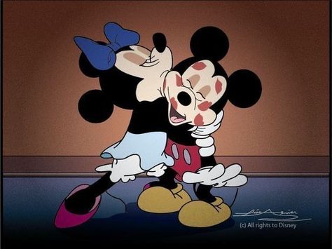 Mickey And Minnie Kissing, 헬로키티 배경화면, Mickey Mouse Pins, Mickey Mouse Art, Arte Van Gogh, Mickey And Minnie Mouse, Old Disney, Apple Watch Wallpaper, Pinturas Disney