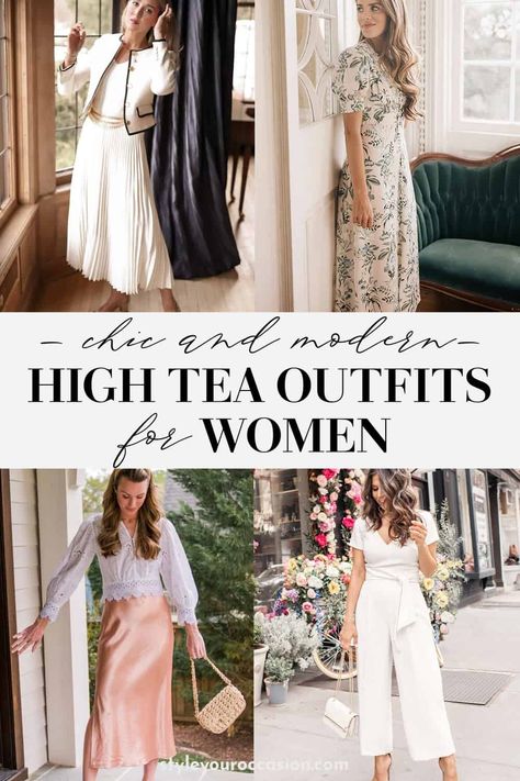 High Tea Outfits For Women Summer, Tea Time Outfits For Women, Tea Party Outfits For Women Casual, High Tea Outfits For Women Winter, Plus Size Tea Party Outfit, Tea Party Outfit Winter, High Tea Party Outfit Classy, Winter Tea Party Outfit, Tea Party Attire For Women