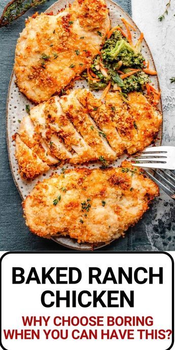 Enjoy a flavorful and easy dinner with Baked Ranch Chicken! Juicy chicken breasts coated in a zesty ranch coating and baked. This simple recipe is perfect for busy weeknights, offering a delicious and satisfying meal the whole family will love. Ranch Chicken Tenders, Baked Ranch Chicken, Chicken Breast Recipes Baked, Creamy Ranch, Chicken Breast Recipes Easy, Ranch Chicken, Ranch Seasoning, Chicken Dishes Recipes, Baked Chicken Recipes