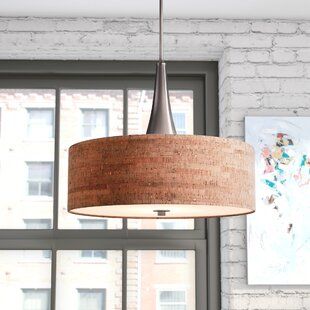 House of Hampton Mcewen 1-Light Single Teardrop Pendant | Wayfair Drum Pendant Lighting, Candle Style Chandelier, Globe Chandelier, Drum Chandelier, Austin Design, Drum Pendant, Sputnik Chandelier, Candle Styling, Brushed Steel