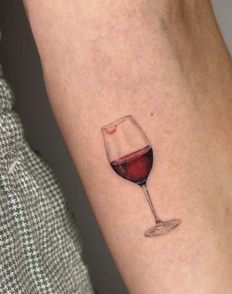 Whiskey Cup Tattoo, Red Wine Glass Tattoo, Strawberry Wine Tattoo, In Vino Veritas Tattoo, Cherry Wine Tattoo, Sangria Tattoo, Red Wine Tattoo, Glass Of Wine Tattoo, Goblet Tattoo