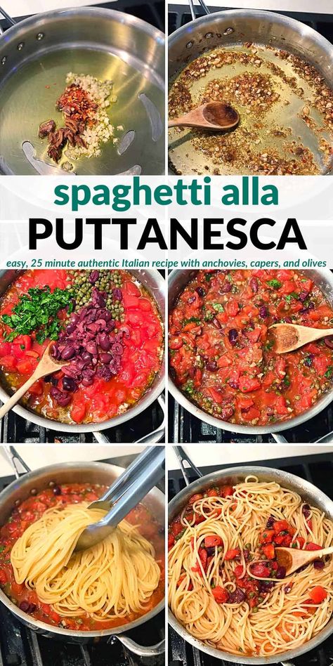 Pasta Putanesca, Vegetarian Pasta Recipe, Pasta Puttanesca Recipe, Puttanesca Recipe, Traditional Spaghetti, Spaghetti Alla Puttanesca, Italian Feast, Fall Eats, Alla Puttanesca