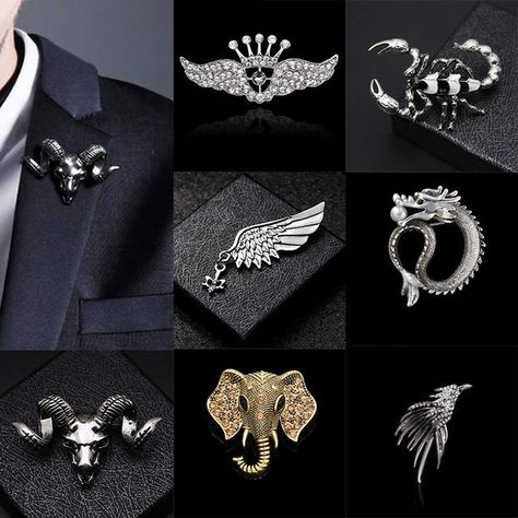 Online Shop i-Remiel British Style Fashion Retro Brooch Pin for Men Hawk Wing Crown Rudder Elk Owl Leaf Badge Suit Shirt Collar Accessories | Aliexpress Mobile Wing Crown, Brooch Pin For Men, Hawk Wings, Men's British Style, Men's Brooch, Collar Accessories, Suit Pin, Suit Shirt, Brooch Men