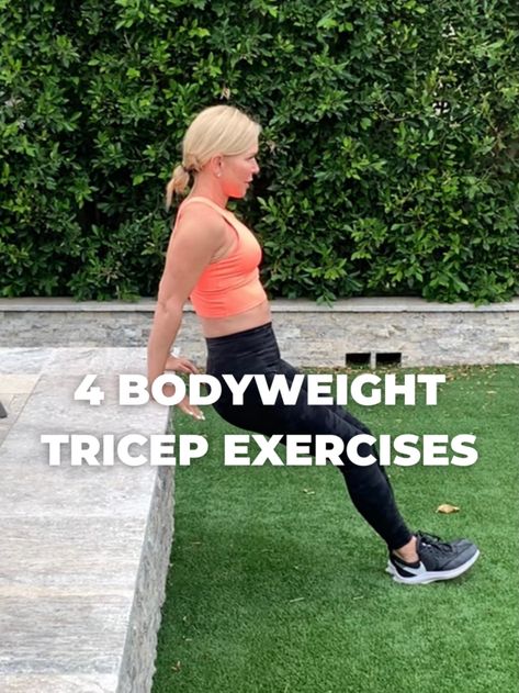 4 Bodyweight Tricep Exercises (Do Tricep Exercises at Home) Body Weight Tricep Exercises, Tricep No Equipment Workout, Chest And Tricep Workout No Equipment, Tricep Bodyweight Workout, Bodyweight Arm Exercises, Tricep Workout Without Equipment, Tricep Workout No Equipment, At Home Tricep Workout, Exercises For Triceps