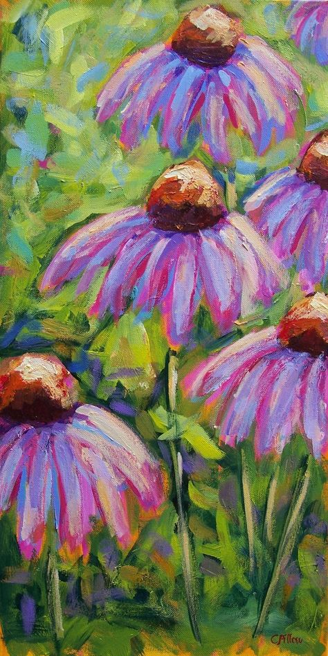 Coneflower Painting, Front Porch, Porch, I Love, Purple, Canvas, Flowers