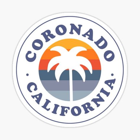 A retro Coronado California palm tree logo with a CA sunset. A great gift or souvenir from one of the best and most beautiful cities and towns in California. • Millions of unique designs by independent artists. Find your thing. Holden Beach North Carolina, Cayucos California, Sunset Beach North Carolina, Oak Island North Carolina, Davie Florida, Palm Tree Logo, Florida Palm Trees, Deland Florida, California Retro