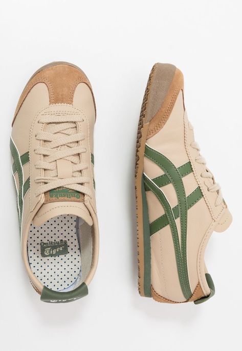 Neutral tone brown green shoes Tiger Mexico 66, Onitsuka Tiger Mexico 66, Mode Hippie, Dr Shoes, Mexico 66, Funky Shoes, Shoe Inspo, Onitsuka Tiger, Aesthetic Shoes