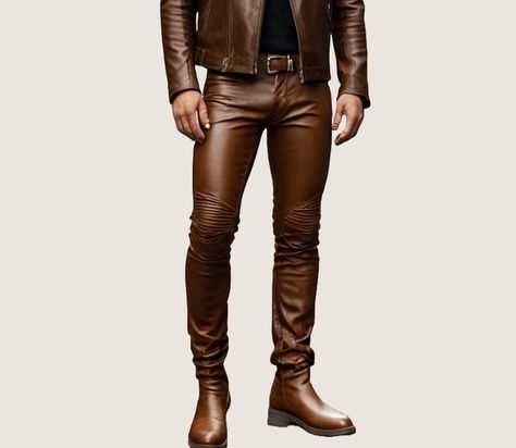 Brown leather pants