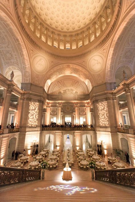 Wedding Reception Hall, San Francisco City Hall Wedding, Wedding Venues Indoor, Arab Wedding, Dream Wedding Venues, San Francisco City Hall, City Hall Wedding, Fancy Wedding, Places To Get Married