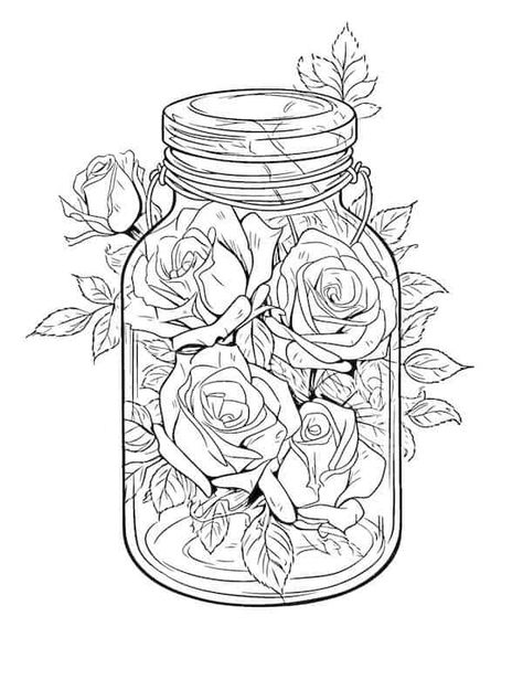 Rose Coloring, Cupcake Coloring Pages, Our Mindful Life, Rose Coloring Pages, Coloring Page For Adults, Realistic Rose, Heart Coloring Pages, Fairy Coloring Pages, Rose Tattoo Design