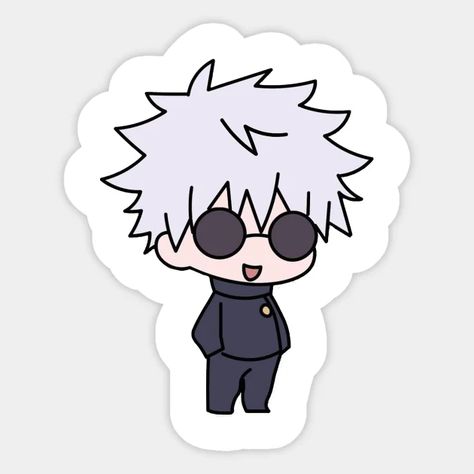 Gojo Cartoon, Jjk Stickers, Gojo Sticker, Chibi Gojo, Izuku Midoriya Cosplay, Gojo Satoru Anime, Naruto Sketch Drawing, Comic Tutorial, Cute Easy Doodles