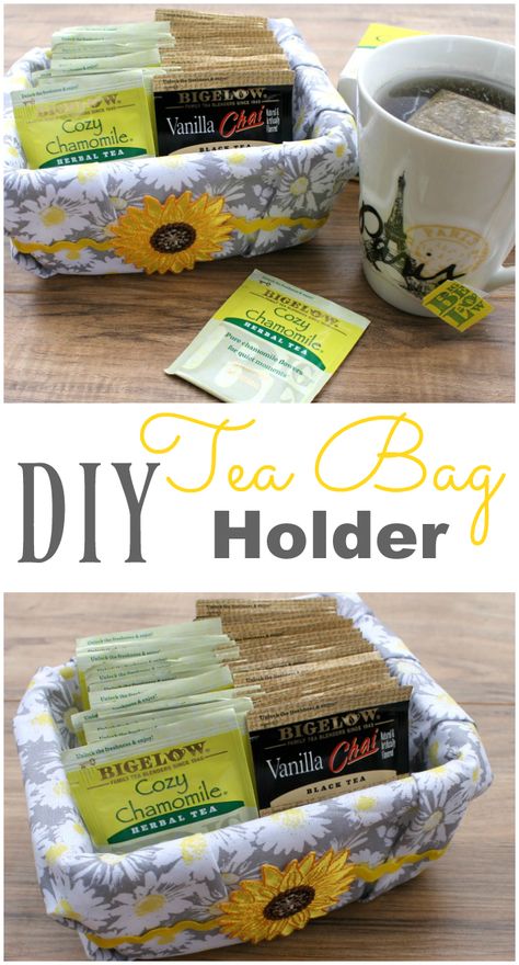 DIY Tea Bag Holder #TeaProudly [ad] Diy Tea Bags, Tea Display, Diy Tea, Tea Bag Organizer, Tea Holder, Tea Diy, Homemade Decor, Tea Bag Holder, Bag Display