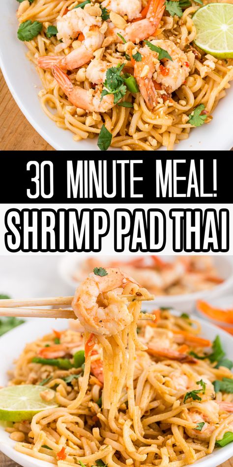 Rice Noodles Soup Recipes, Shrimp And Rice Noodles Recipes, Thai Rice Noodles Recipe, Rice Noodle And Shrimp Recipes, Pad Thai Shrimp Recipe, Shrimp Thai Noodles, Rice Noodle Shrimp Recipes, Rice Noodles And Shrimp, Thai Noodles With Shrimp