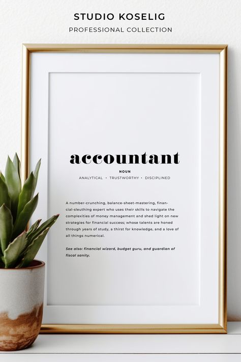 Printable Accountant Definition Print: A stylish and professional wall art celebrating accountants. Perfect for home offices and workspaces. Great accountant gift idea and CPA gift. Get inspired with this unique decor piece. High School Academic Advisor, College Counselor Office Decor, Academic Advisor Office Decor, College Advisor Office Decor, Computer Science Gifts, Academic Advisor, Professional Gift Ideas, Academic Advising, Counseling Office