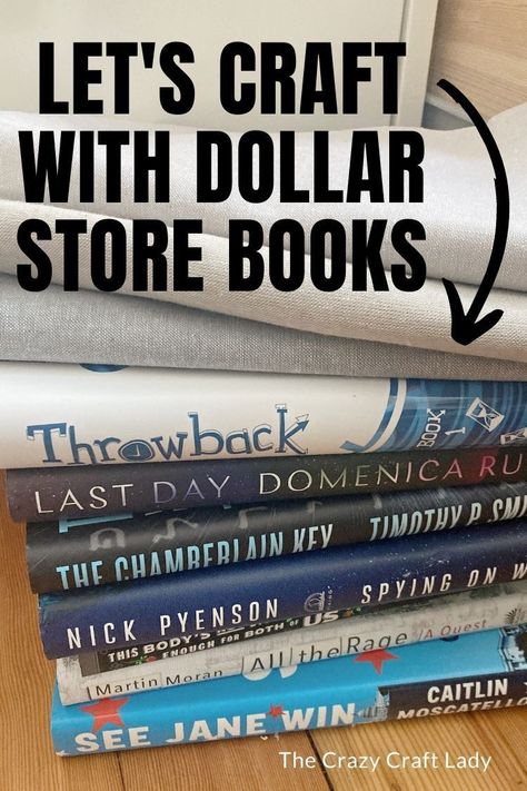 Craft with Dollar Store Books - How to Make Fabric-Covered Books How To Wrap Books For Decor, Upcycling, Old Books Crafts Diy, Wrap Books In Paper Decor, Covering Books For Decor Diy, Diy Books For Decor, How To Cover Books With Fabric, Wrapped Books Decor, Making Books Look Vintage