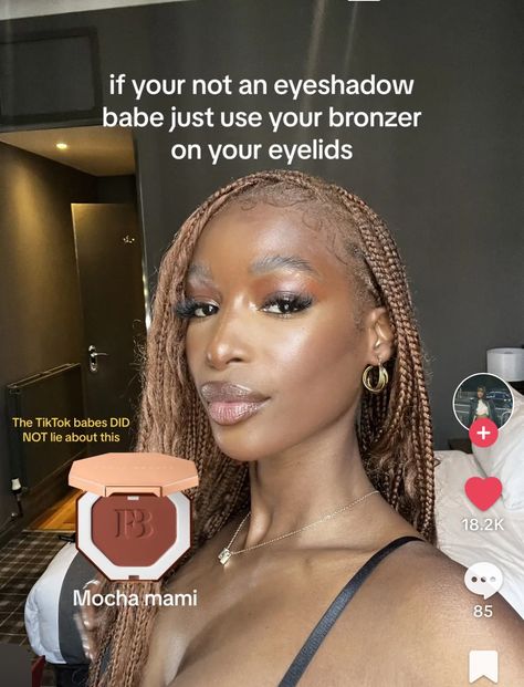 Fenty Beauty Bronzing Drops, Bronzer Makeup Black Women, Fenty Bronzer Stick, Bronzer Eyeshadow, Fenty Beauty Sun Stalkr Bronzer, Bronzer Dark Skin, Dark Skin Makeup Tutorial, Flawless Face Makeup, Brown Girls Makeup