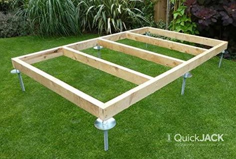 Shed Base Kit, Building A Shed Base, Shed Design Plans, Build A Garden, Shed Floor, Corner Brackets, Shed Base, Decking Area, Sheds For Sale