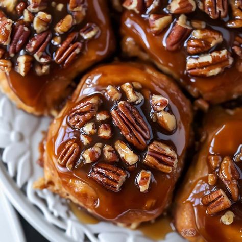 Caramel Pecan Rolls, Caramel Pecan Sticky Buns, Cinnamon Sticky Buns, Caramel Rolls, Pecan Sticky Buns, Baking Buns, Pecan Rolls, Cream Cheese Glaze, Cinnamon Butter