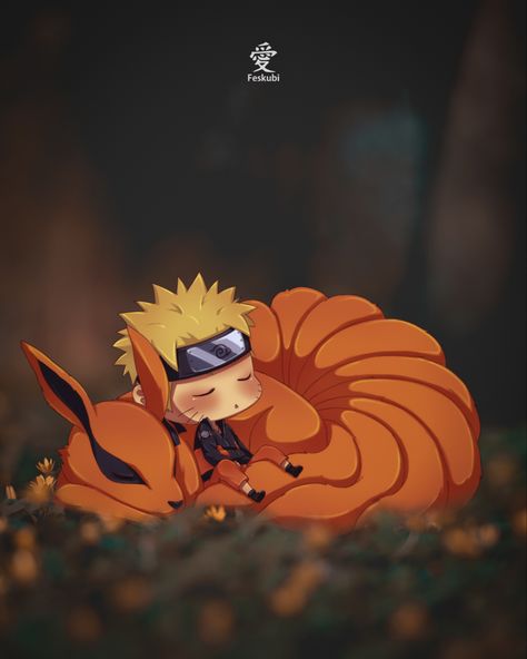 Chibi Kurama Tattoo, Cute Kurama, Naruto Profile Picture, Naru Hina, Naruto Kurama, Kid Naruto, Girl Neck Tattoos, Naruto Tattoo, Naruto Images