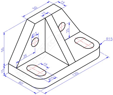 Isometric Drawing Examples, Autocad Isometric Drawing, Engineering Drawing, Interesting Drawings, Visual Basic, 3d Type, Isometric Drawing, Geometric Drawing, Drawing Exercises