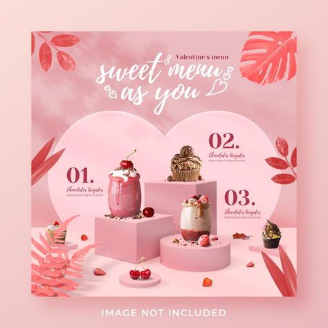 Valentine Menu Design, Valentine Poster Ideas Graphic Design, Valentine Banner Design, Valentine Design Poster, Valentine Poster Graphics, Valentine Poster Ideas, Valentines Ads, Valentine Promotion, Poster Valentine