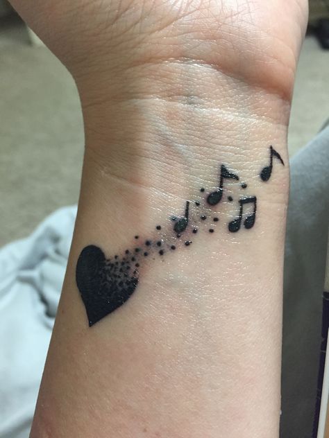 Music Finger Tattoos For Women, In Memory Of Tattoos, Musical Tattoos For Women, Dad Tattoo In Memory Of, Cuff Tattoo, Tattoo Artist, Clever Tattoos, Music Tattoo Designs, Pretty Hand Tattoos