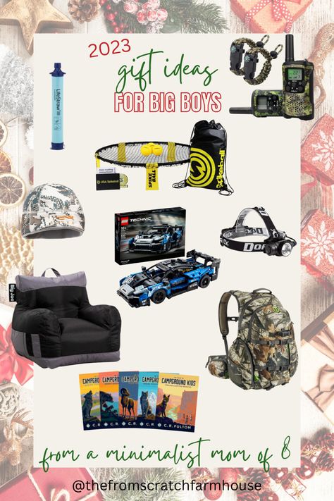 Christmas gift ideas for boys Christmas Gift Ideas For Teenage Boys, Minimalist Christmas, Teenage Boys, Lego Technic, Boys Christmas, Christmas Gift Guide, Big Boys, Farmhouse Christmas, Christmas Gifts