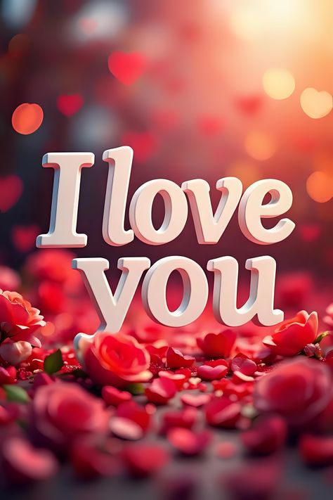 A beautifully designed "I Love You" text with a romantic and aesthetic feel, featuring soft pink and red tones, perfect for expressing love and affection. 💖💕 More Love Quotes, I Love You Text, Romantic Inspiration, Love Quotes Romantic, Trending Hashtags, Most Beautiful Words, Quotes Romantic, Love You The Most, Sweet Messages