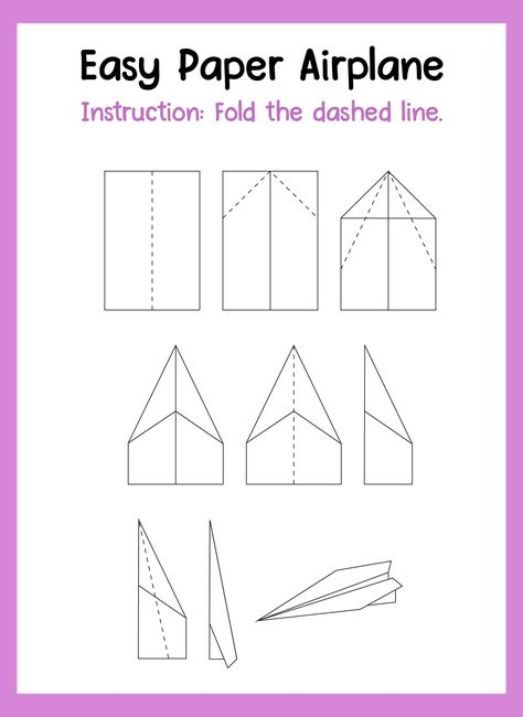 Easy To Follow Paper Airplane Templates For Kids How To Fold The Best Paper Airplane, How To Fold Paper Airplanes For Kids, Paper Airplane Instructions Printable, Simple Paper Airplanes, How To Make A Paper Airplane Easy, Paper Airplane Template Free Printable, Easy Paper Airplanes Step By Step, Paper Aeroplanes For Kids, Paper Planes How To Make