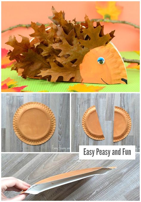 Paper Plate Hedgehog Craft - Fall Crafts for Kids - Easy Peasy and Fun Easy Diy Fall Crafts, Fall Crafts For Toddlers, Hedgehog Craft, Autumn Leaves Craft, Preschool Crafts Fall, Paper Plate Crafts For Kids, Construction Paper Crafts, Fun Fall Crafts, Fall Arts And Crafts