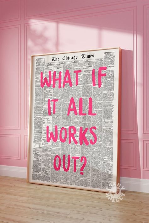 FunkyMonkeyPrintable - Etsy Canada Art Apartment Aesthetic, Manifestation Printable, Do It For The Plot, Retro Newspaper, Photowall Ideas, Aesthetic Positive, For The Plot, Newspaper Poster, 타이포그래피 포스터 디자인